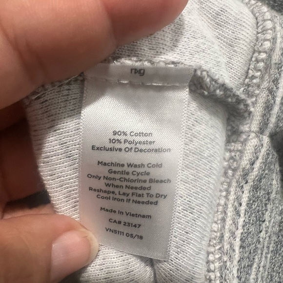 Talbots Gray and White Striped Sweatshirt - Picture 5 of 7